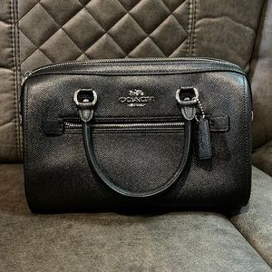 Black Coach Rowen Satchel silver hardware